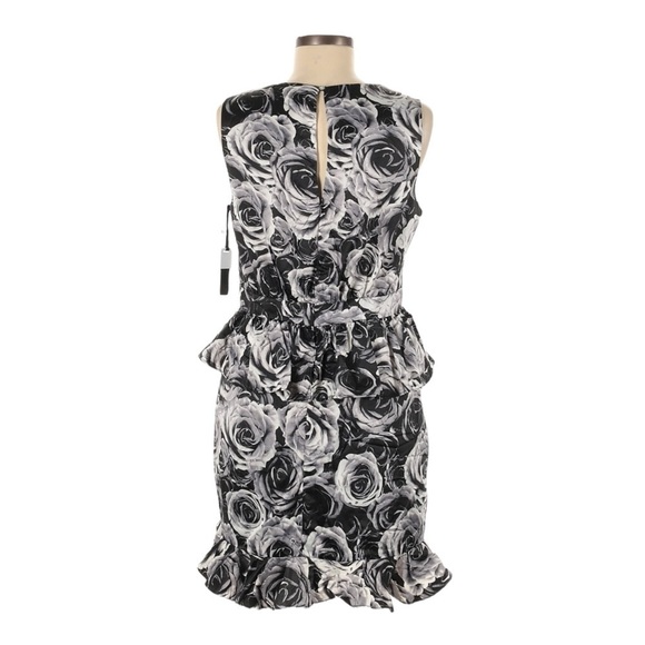 Kate Young Target Cocktail Dress 8 NWT Black Rose Floral Sheath Wedding Ruffle - Picture 2 of 10
